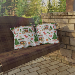 Cozy Christmas Pattern Throw Pillow