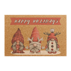 Festive Holiday Doormat, Seasonal Gnome Rug,