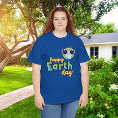 Earth Day T-Shirt — "Happy Earth Day" Cute Earth with Sunglasses Eco Graphic Tee