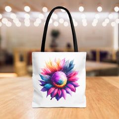 Vibrant Floral Tote Bag, Colorful Flower Design,