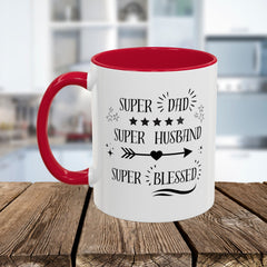 Super Dad Super Husband Super Blessed Coffee Mug — Father's Day Gift (11oz/15oz)
