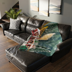 Christmas Gingerbread Village Velveteen Blanket