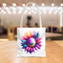 Vibrant Floral Tote Bag, Colorful Flower Design,