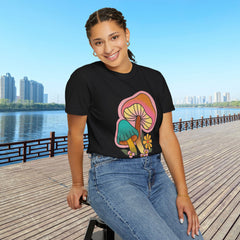 Retro Mushroom Floral T-Shirt, Unisex Boho Tee,