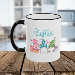 Easter Bunny & Eggs Accent Rim Mug (11oz/15oz)