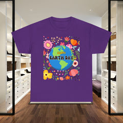 Earth Day Floral Tee — "Happy Earth Day" Graphic T-Shirt