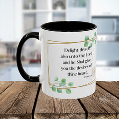 Inspirational Psalm 37:4 Floral Coffee Mug (11oz, 15oz)
