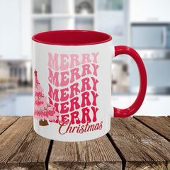 Pink Merry Merry Merry Christmas Mug