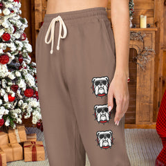 Cool Bulldog Print Fleece Unisex Sweatpants