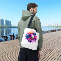 Vibrant Floral Tote Bag, Colorful Flower Design,