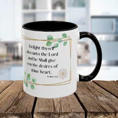 Inspirational Psalm 37:4 Floral Coffee Mug (11oz, 15oz)
