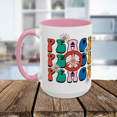 Colorful Peace Sign Mugs