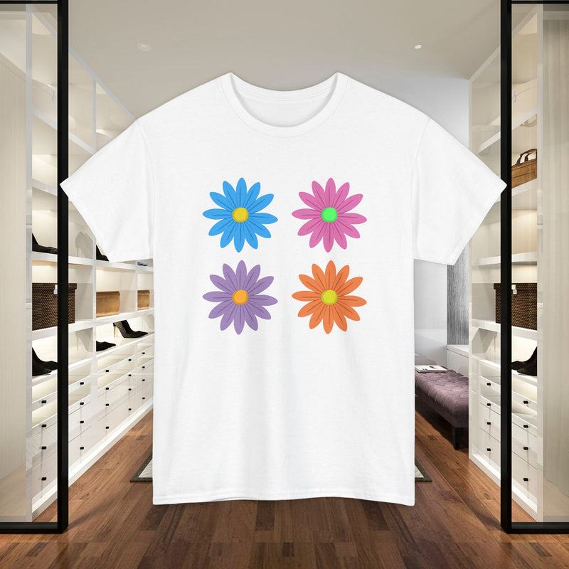 Floral Pop Tee — Retro Colorful Daisy Graphic T-Shirt
