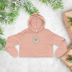 Daisy Floral Women's Cropped Hoodie,