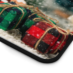 Holiday Desk Mat with Christmas Train Design