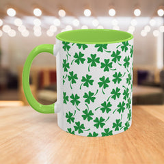 Shamrock Pattern Coffee Mug — St. Patrick’s Day Green Clover Ceramic Mug (11oz & 15oz)