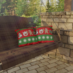 Snowman & Gingerbread Throw Pillow