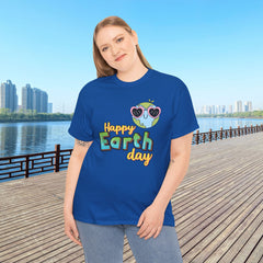 Earth Day T-Shirt — "Happy Earth Day" Cute Earth with Sunglasses Eco Graphic Tee