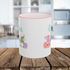 Easter Bunny & Eggs Accent Rim Mug (11oz/15oz)