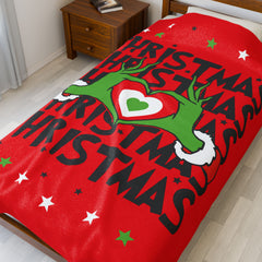 Christmas Themed Velveteen Plush Blanket,