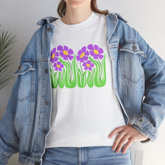 Floral Trio Tee — Retro Purple Flower Graphic Shirt