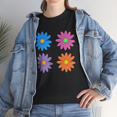 Floral Pop Tee — Retro Colorful Daisy Graphic T-Shirt
