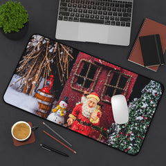 Festive Desk Mat with Holiday Scene, Christmas Desk Accessory,