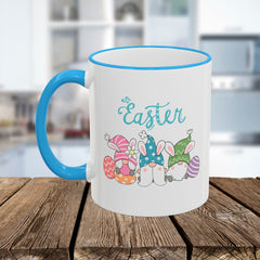 Easter Bunny & Eggs Accent Rim Mug (11oz/15oz)