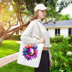 Vibrant Floral Tote Bag, Colorful Flower Design,