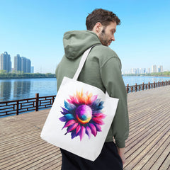 Vibrant Floral Tote Bag, Colorful Flower Design,