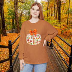 Pumpkin Floral Long Sleeve T-Shirt,