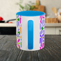 Colorful Floral Pattern Mug — Bright Retro Daisy Coffee Cup (11oz & 15oz)