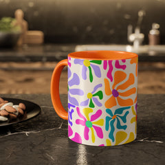 Colorful Floral Pattern Mug — Bright Retro Daisy Coffee Cup (11oz & 15oz)