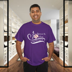 Because He Lives I Can Face Tomorrow T‑Shirt — Christian Faith Inspirational Tee