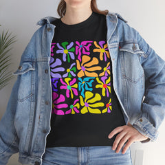 Colorful Floral Tile T-Shirt — Pastel Retro Pattern Tee