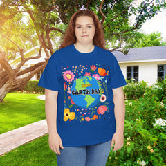 Earth Day Floral Tee — "Happy Earth Day" Graphic T-Shirt