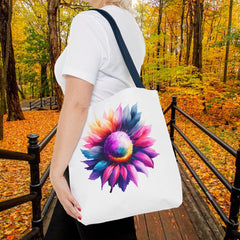 Vibrant Floral Tote Bag, Colorful Flower Design,