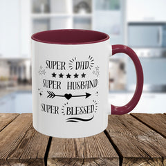Super Dad Super Husband Super Blessed Coffee Mug — Father's Day Gift (11oz/15oz)