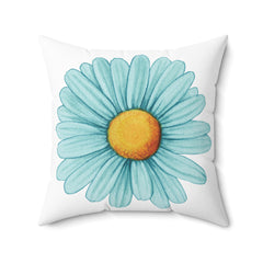 Light Blue Daisy Indoor Throw Pillow