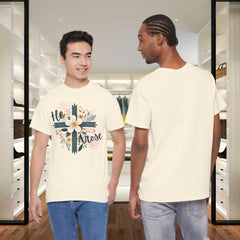 He Rose Floral Cross T‑Shirt — Christian Easter Faith Tee