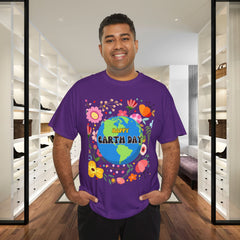 Earth Day Floral Tee — "Happy Earth Day" Graphic T-Shirt