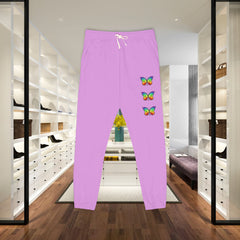 Rainbow Butterfly Fleece Sweatpants - Unisex Lounge Pants,