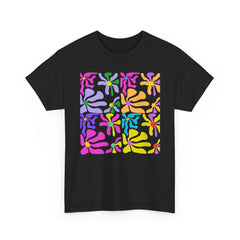 Colorful Floral Tile T-Shirt — Pastel Retro Pattern Tee