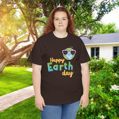 Earth Day T-Shirt — "Happy Earth Day" Cute Earth with Sunglasses Eco Graphic Tee