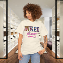Inked Mama T-Shirt – Floral Leopard Tattoo Mom Tee