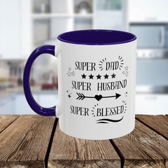 Super Dad Super Husband Super Blessed Coffee Mug — Father's Day Gift (11oz/15oz)