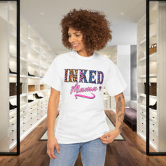 Inked Mama T-Shirt – Floral Leopard Tattoo Mom Tee