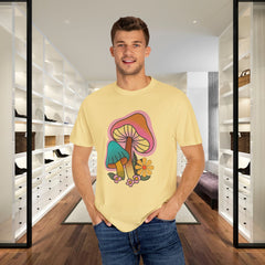 Retro Mushroom Floral T-Shirt, Unisex Boho Tee,