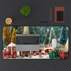 Holiday Desk Mat with Christmas Train Design