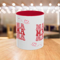 Mama Heart Mug — Retro Floral "Mama" Coffee Cup (11oz & 15oz)